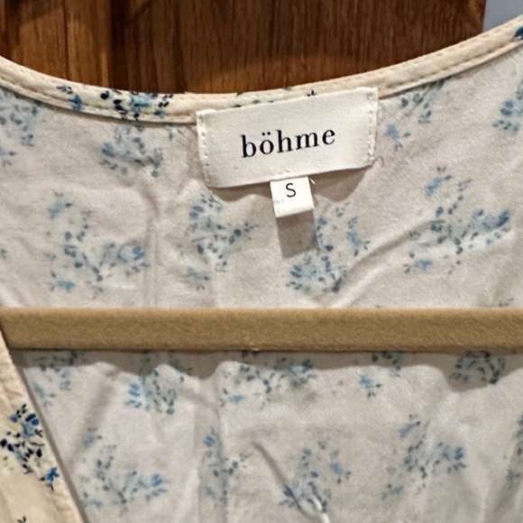 Boheme Cream Floral Smocked Ruffle Blouse - Picture 2 of 7